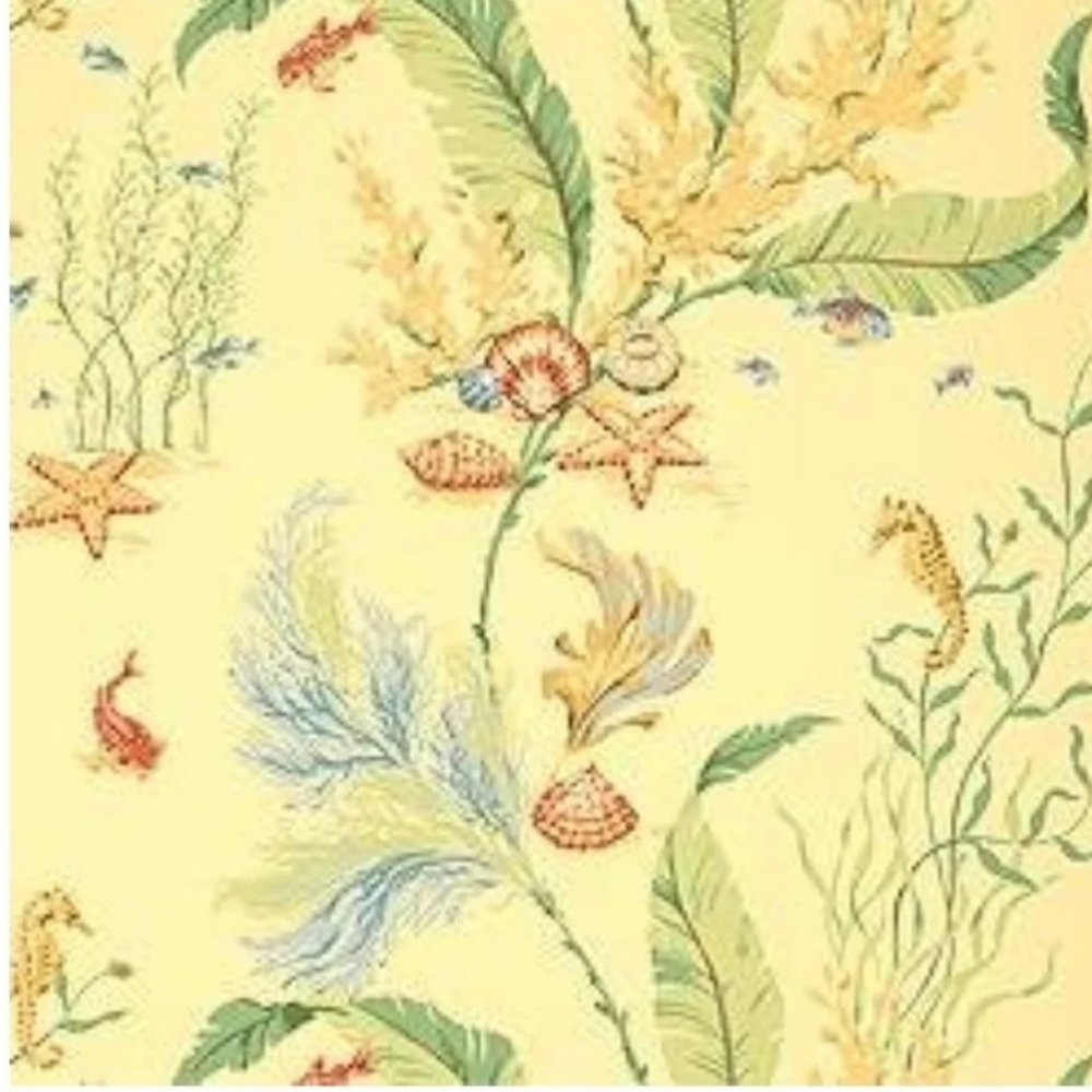 Thibaut Wallpaper - 1 dbl roll Tidal Pool seaside yellow coastal